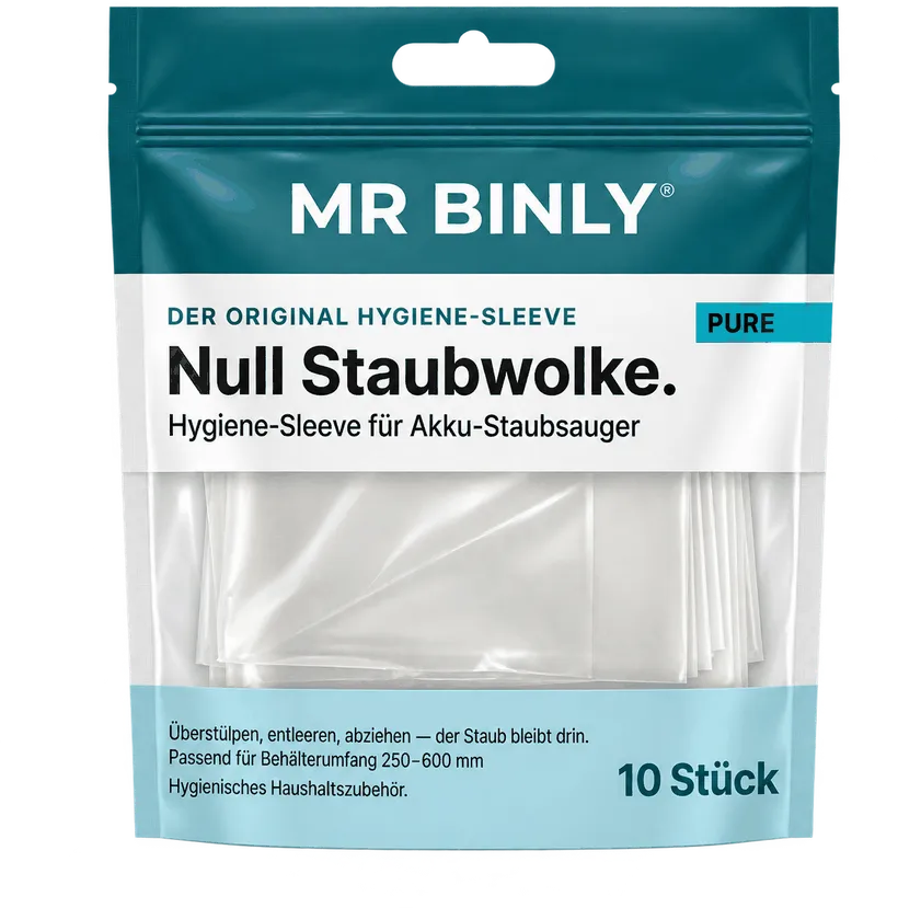 MR BINLY Pure — Packung mit 10 Hygiene-Sleeves für Akku-Staubsauger